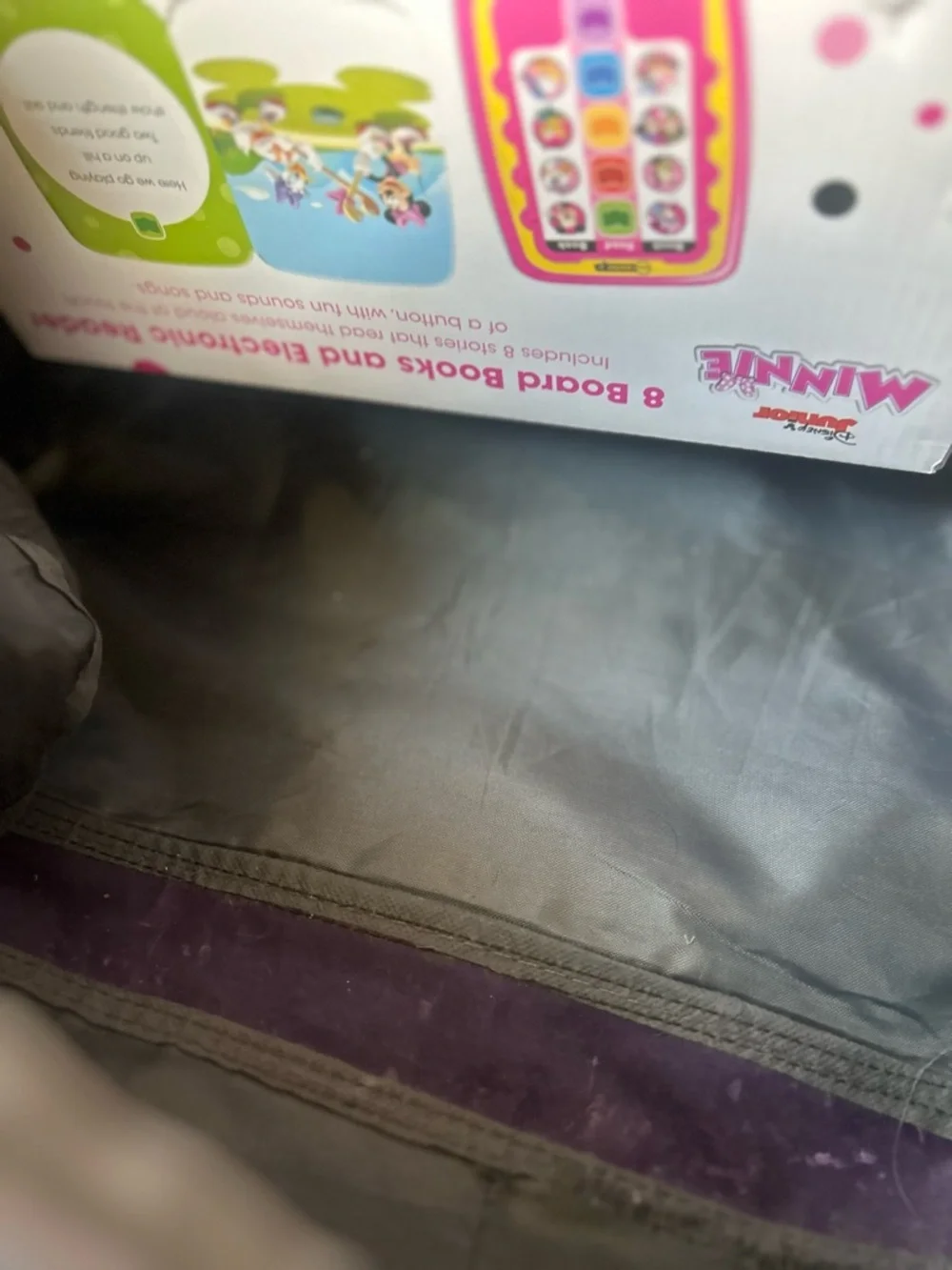 Purple Travel Duffel Bag with Gray Trim